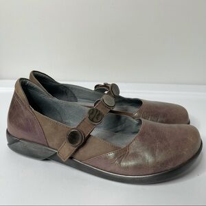 Naot Women's Size 10 Mary Jane‎ Comfort Flat Shoe Iridescent Brown Hook and Loop